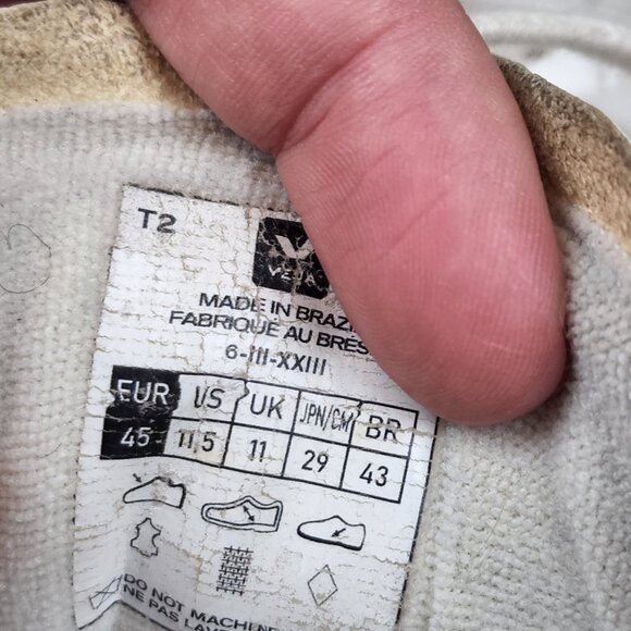 VEJA Esplar T2B Leather Sneaker Shoe White Men's US Size 11.5 EUR 45 Tear Photos - Picture 8 of 8